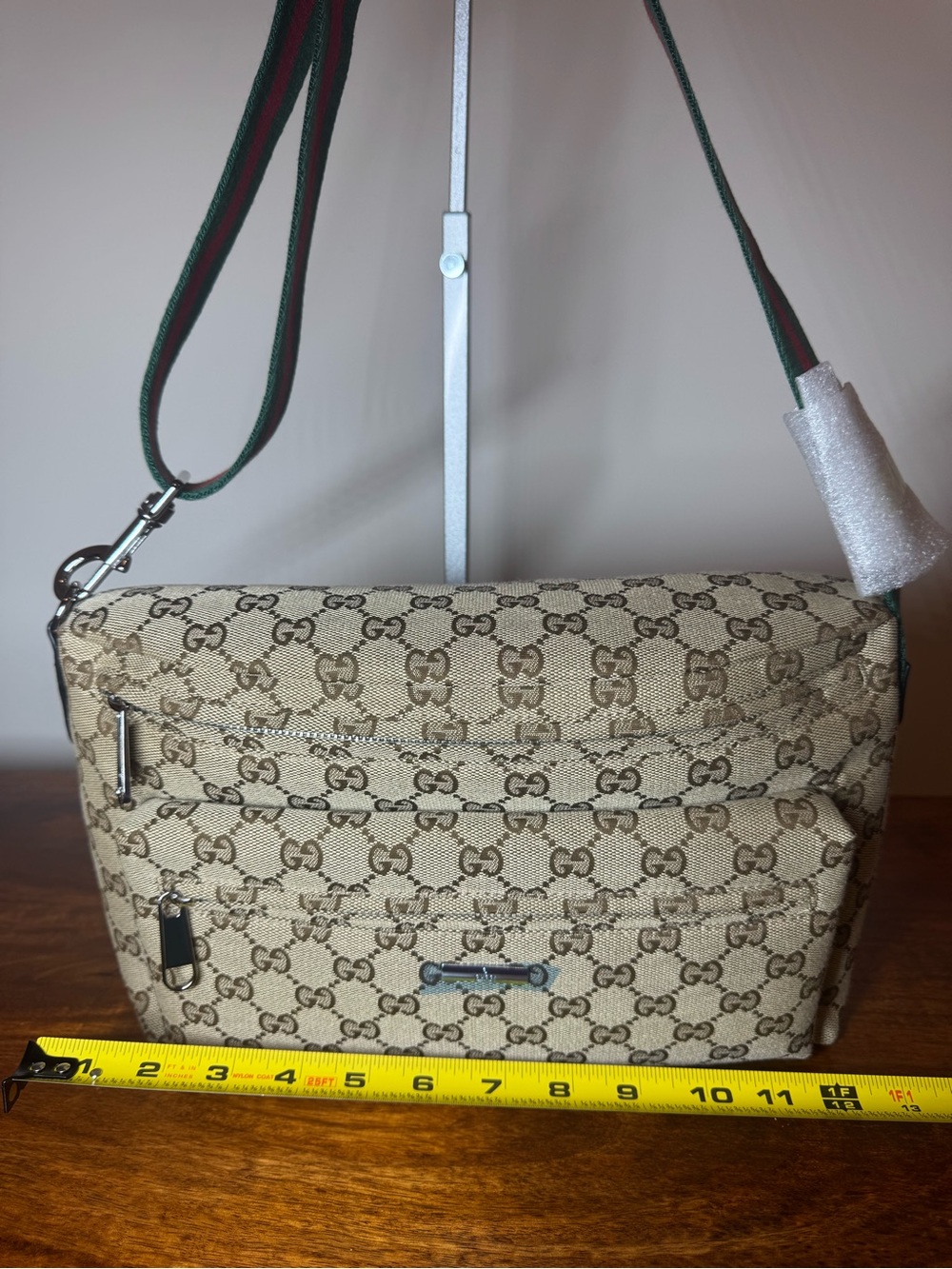Beige Canvas Crossbody Bag. No Brand. - Picture 6 of 11